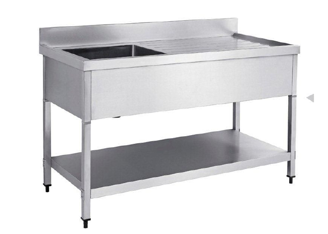 STAINLESS STEEL SINGLE BOWL SINK TABLE  